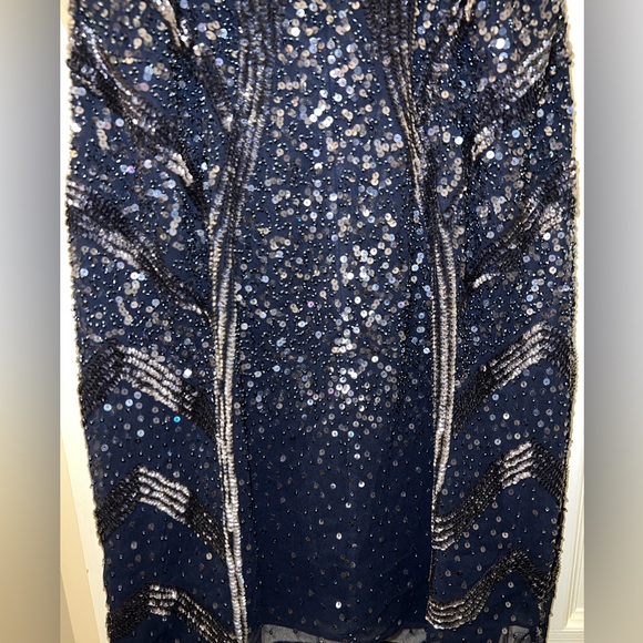 Aidan Mattox Blue Sequin Cocktail Dress Sz 2 NWT - Picture 2 of 12